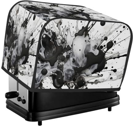 Toaster Cover 4 Slice Toaster Cover Abstract Modern Black White Pattern Stain Resistant Kitchen Small Appliance Cover Machine Washable Women Gift