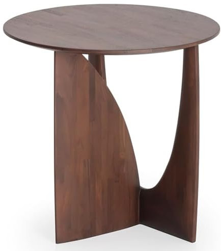 Table d'appoint en bois massif, canapé d'angle moderne, table basse rustique, table basse, table de goûter, table de chevet pour salon, chambre à coucher (couleur : noyer)