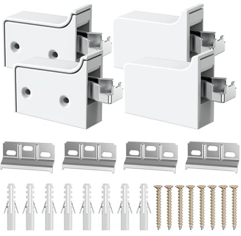 Mellbree Soporte de pared para armario, ajustable, capacidad de carga de 130 kg, soporte robusto para armarios de cocina, baño y salón (2, blanco)