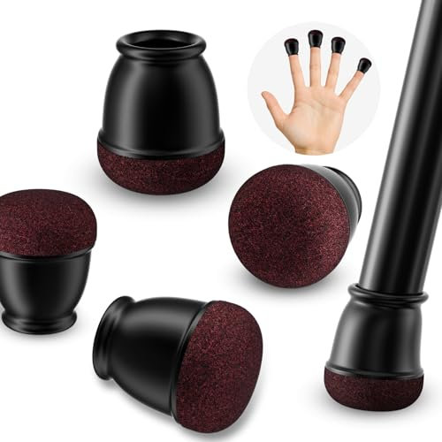 Ezprotekt Extra Small Silicone Chair Leg Floor Protectors,16 Pcs Chair Leg Caps, 10mm-15mm Black Round Bar Stool/Brown Felt Pads for Chair Feet