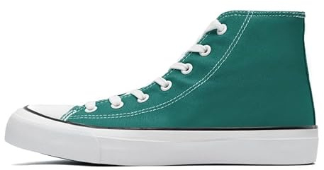 Ladies Fashion Trainers High Top Canvas Shoes for Women Men Classic Lace Up Plimsolls Pumps Sneakers Casual Tennis Walking Shoes Green