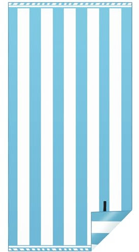 KUOGAS Strandtuch XXL 180 × 90 cm,Groß Schnelltrocknendes Mikrofaser Handtuch, Sandfrei Badetuch,Stranddecke Damen strandhandtuch (Hellblau)