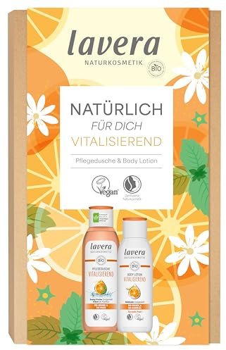 lavera Geschenkset - Natürlich für Dich - Vitalisierend - Pflegedusche & Bodylotion - Bio-Orange - vegan - Naturkosmetik