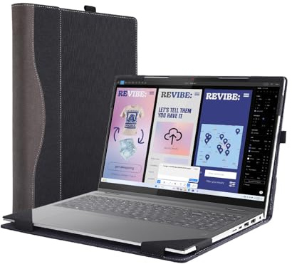 Laptop-Schutzhülle für Lenovo Yoga 7i 2-in-1 16 Zoll Gen 10 für Yoga 7 2-in-1 16ILL10 16AKP10 [Do Check Modelle] Abnehmbare Notebook-Hülle Computertasche PU-Zubehör mit Wärmeableitungsloch (schwarz)