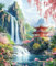 ANSIWEIGO Kit de Peinture par numéros pour adultes,DIY Peinture Acrylique Pour Adultes Enfants Débutants Facile Sur Toile (40×50 cm sans cadre) avec peintures et Pinceaux,Paysage chinois