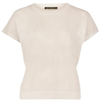 Betty Barclay Damen Lochstrick-Pullover ohne Arm 44, beige