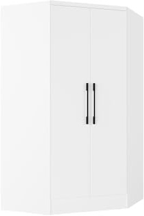 Vente-unique - Armadio angolare 2 ante L101 cm Bianco - AURALI