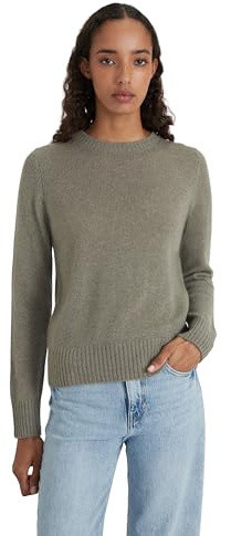 Style & Republic Maglione in cashmere da donna elegante realizzato in 100% cashmere - Il tuo morbido maglione premium in maglia per eleganti momenti autunnali e invernali, Verde oliva melange, M