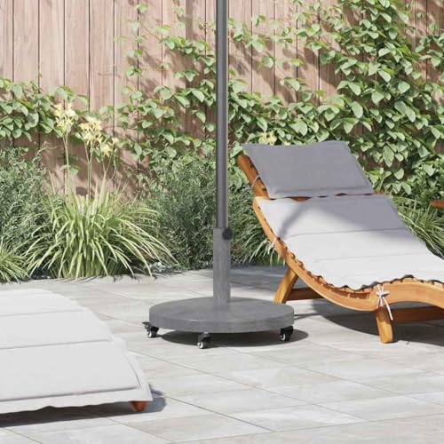 Frdhee Pied de parasol de terrasse, pied de parasol pour l'extérieur, gris foncé, aspect bois, pied de parasol pour terrasse, cour, véranda