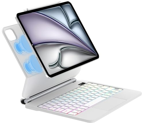 Magic Keyboard für iPad Air 13 M4 2026/M3 2025/M2 2024 & iPad 12.9, Weiß