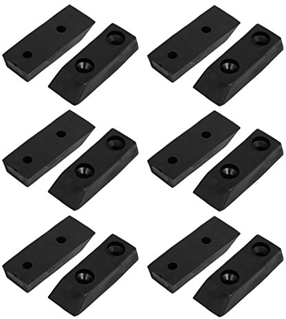 sourcing map 12 Stück 40mmx14mmx7mm Gummi Rechteck-Form Möbel Fußschutz Pads Schwarz