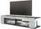 Vladon Lowboard Movie, TV-Kommode mit 4 offenen Fächern und Zierleisten, Schwarz matt/Beton Oxid-Optik, inkl. LED-Beleuchtung weiß (134 x 29 x 39 cm)