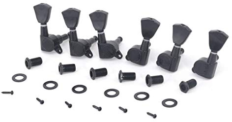 Musiclily Pro L3+R3 Set Meccaniche per Chitarra Elettrica Acustica, Tulip Button Nero