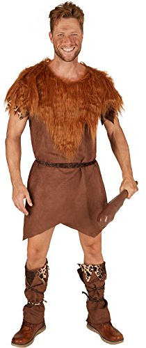 dressforfun tectake Herrenkostüm Steinzeit-Jäger | Höhlenmensch Verkleidung | inkl. Gürtel und Beinstulpen (S | Nr. 301344)