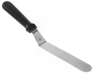 HENDI 855782 Wender, schmal, glatte flexible Klinge, Pfannenwender, Winkelpalette, Streichmesser, Glasurmesser, Tortenpalette, Klinge: 200mm, 32x328mm, Edelstahl/Polypropylen