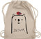 Shirtracer Turnbeutel Rucksack - Tiermotiv Animal Print - Bär mit Vogel auf dem Kopf - Unisize - Naturweiß - kinderrucksack tier tiermotive kindergarten beutelrucksäcke tiere tiermotiven juterucksack