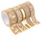 Rubans adhésifs décoratifs Washi Tape - Or/Blanc