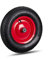 Relaxdays Schubkarrenrad 4.80 4.00-8, luftbereift, Stahlfelge, 3 Adapter, Ersatzrad Schubkarre, bis 120 kg, schwarz-rot