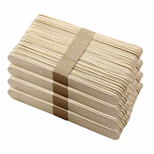 3 Ace Crafts 200 Natural Lollipop Sticks, Smooth Wooden Lolly Sticks, Lollipop Stick for Ice Cream, Waxing Spatulas & Craft Sticks for School Craft, Popsicle Sticks, Glue Spreader Stick, Mixing Stick
