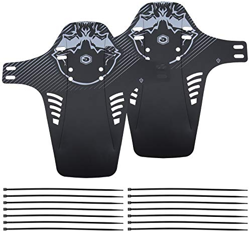 Fahrrad Schutzblech Mudguard Mud Guard Fender Spritzschutz für 26 27,5 29 Mountainbike Trekking E-Bike, Schwarz&Weiß