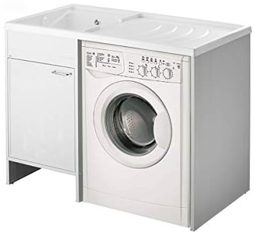 Arredobagnoecucine - Lavabo para lavadora y lavabo, 109 x 60 x 92 cm, con tabla de lavar