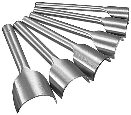 sourcing map Lot de 6 emporte-pièces demi-ronds pour cuir 15 mm-40 mm