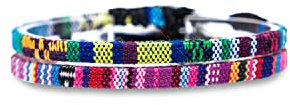 Made by Nami Surfer Fußband 2-er Set Damen & Herren - Dünnes Boho Hippie Ethno Fußkettchen - Handmade Strand Festival Accessoires - 100% Wasserfest & Verstellbar - 100% ökol. Baumwolle (Türkis & Pink)