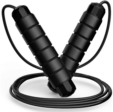 Beentop Corda per Saltare Regolabile in Altezza e Cuscinetti - Corda 2.8M Lunghezza per Adulti e Bambini con Impugnatura in Schiuma Antiscivolo - Corda per Saltare Professionale in Acciaio con PVC.