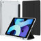 4UBonLife Custodia per iPad 9a/8a/7a Generazione 10,2 Pollici 2021/2020/2019 con portapenne, Sottile Leggero Cover Case Retro Traslucido in Morbido TPU Auto Svegliati/Sonno, Nero