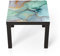DEQORI Glastisch | schwarz klein 55x55 cm | Motiv Zerlaufene Wasserfarbe | ausgefallener Beistelltisch aus Glas | Hochglanz Couchtisch fürs Wohnzimmer | moderner Couch Tisch mit Design