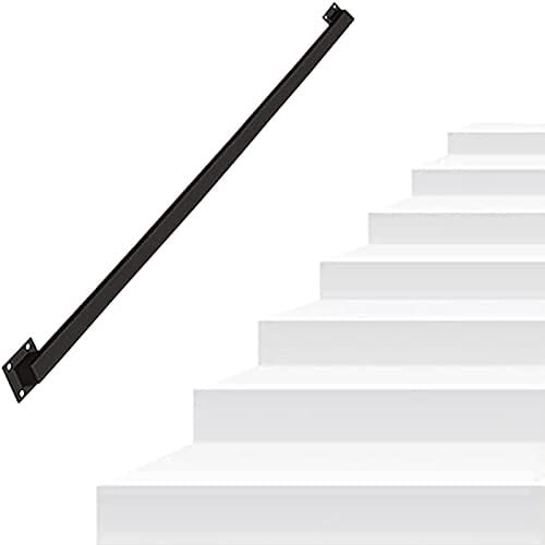 Industrielle Rohrwand Handlauf 1FT-20FT, Wandmontage Treppengeländer schwarz verzinktes Eisen Haltegriff Stützgeländer Indoor Outdoor Loft Porch Deck Handlauf, Sicherheitsgriff, Stufen Baluster ( Size