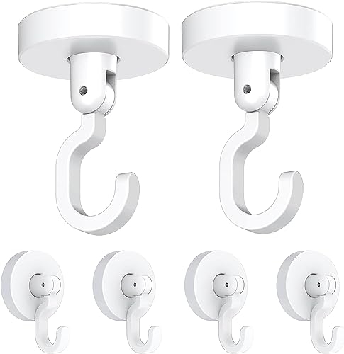 LANSKYLAN 6 Stück Haken Selbstklebend Deckenhaken 360 grad Drehen Klebehaken Decke Magische Haken max 4.5kg Ohne Bohren Handtuchhaken Transparent Drehbar Decke Wandhaken für Schlafzimmer Küche Bad
