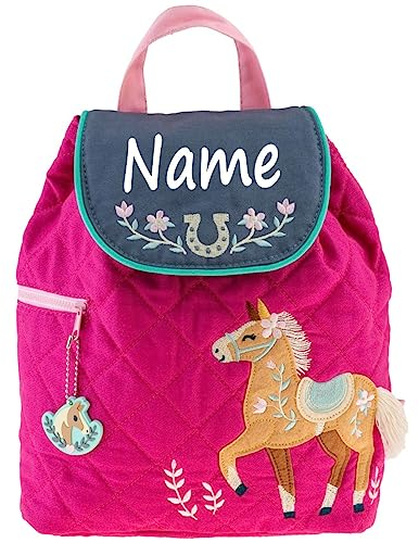 Elefantasie Rucksack Kindergartentasche mit Namen bedruckt Pferd pink
