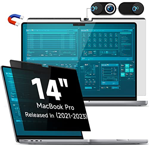 Filtro de Privacidad Magnético Compatible con MacBook Pro 14 Pulgadas (2021-2024, M1,M2,M3,M4), Removible Anti Reflejo Luz Azul Mac Laptop Privacy Portátil Protector de Pantalla para Mac 14.2