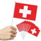 Petit Drapeau Suisse 20 Pièces Mini Drapeaux Suisse avec Poteau Solide Haute Qualité Résistant pour Décoration Célébrations de Fête Nationale, 20 x 28 cm