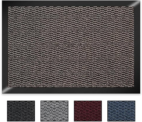 YAZMYN STORE Heavy Duty Front Door Mat - Washable Welcome Mat for Inside & Outside, Home & High Traffic Area Shoe Scraper, Beige 40 X 60 Cm