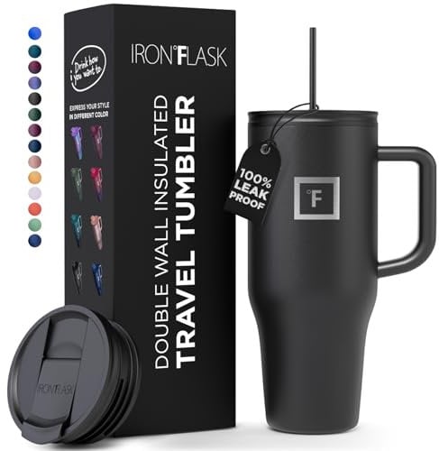 Isoliert Trinkbecher mit Strohhalm Deckel und Griff - 950ml - Thermobecher Kühlt 11 Stunden und 48 Stunden Eisgekühlt - Vakuum Doppelwandig Edelstahl Tumbler BPA-freie Thermosflasche Kaffeebecher