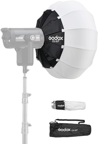 Godox CS-50T Softbox parabólico de 50 cm/19,6 Pulgadas, Softbox Plegable rápido con Soporte Bowen estándar para fotografía, Estudio, fotografía, Retrato, Speedlite, Flash de Estudio, monoluz