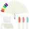 Laza 100 Pcs Nail Swatch Sticks - Box-packed with Ring & Numbered Stickers - Nail Art Polish Color Display Practice Tips - Natural Beige Sample Sticks - Oval