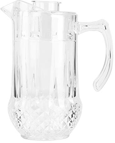 Pichet en Acrylique de 1300 Ml/44 Oz avec Couvercle, Bouilloire à Eau Froide en Plastique Transparent, Pot de Bière Pression, Jus de Limonade, Pichet de Boisson pour KTV Bar Hôtel