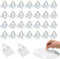 RHQFDM 30 Pieces Self-Adhesive Plate Hangers 25×25mm Invisible self-Adhesive Plate Hangers Plastic Vertical Plate Holders Self-Adhesive Picture Hooks（Square,White）