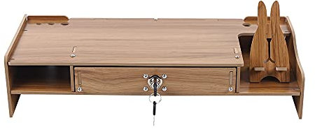 HuKaiL Soporte para monitor de escritorio de madera, multifuncional, elevador de monitor con cajones, estante de mesa, accesorio para monitor para casa y oficina (48 x 20 x 10,5)
