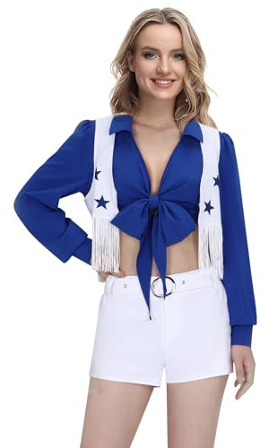 LIKUNGOU Star Football Cheerleader Kostüm Uniform High School Cowgirl Cheerleading Cheer Outfit Frauen (XL)