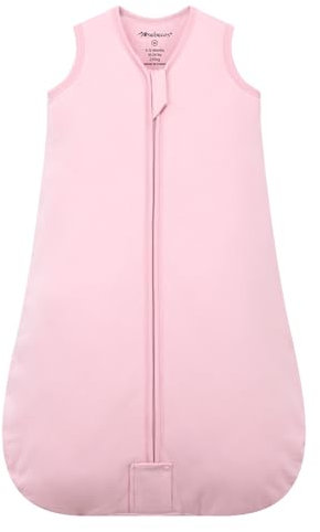 Mosebears Baby Schlafsack Winter 2.5 Tog,100% Baumwolle Baby Winterschlafsack für Babys 0-24 Monate(Blush,6-12 Monate)
