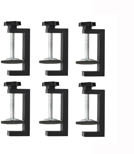 G Clamps for Woodworking Universal C-Clamp Small Desk Clamp Cabinet Face Frame with Stable Wide Jaw Black C Clamps for Workpiece Fixing Hand Tool Parts-6 Pcs