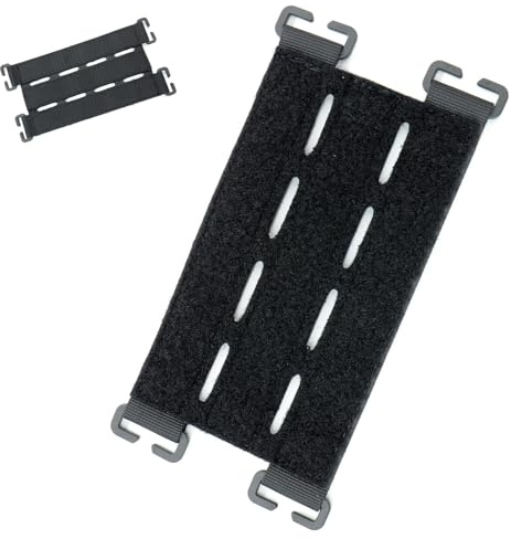Planche de patchs tactiques Velcro de 15,2 cm, panneau de patchs Molle, support tactique, tableau de fixation Molle, accessoires tactiques pour écussons (noir)