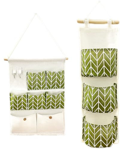 BOBISHE 2PCS Hängeorganizer Tür Wand Hängeaufbewahrung Organizer, Taschen Wand Hängende Aufbewahrungstasche Kinder mit Taschen Organizer, Hängend Camping Wandorganizer für Bad Zimmer, Grau