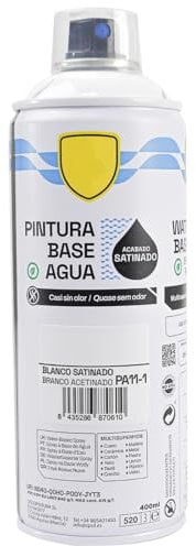 various - Pintura Spray Base Agua 400ml,Ecológica y Sin Olor,Para Muebles,Metal,Plástico y Madera,Colores Duraderos,Cobertura Uniforme - Blanco Satinado,1 unidad
