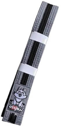 OSS Combat Sports BJJ Children Belt – IBJJF Approved, 100% Cotton, Lightweight, Durable Design, Competition-Ready, Perfect for Young Brazilian Jiu-Jitsu Practitioners. (Grey-Black, 250 cm)