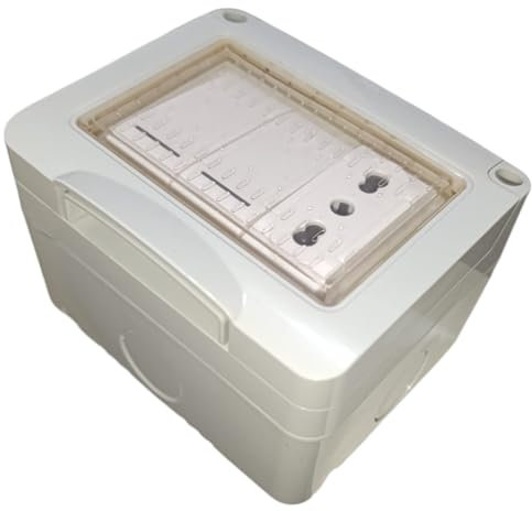 Cassetta Elettrica Esterna IP55 Composta da 1 Presa da Esterno Impermeabile, 2 Interruttori e Box Anti-Intemperie, Cassetta Elettrica da Muro, Scatola Esterna Presa per Apparecchi Elettrici
